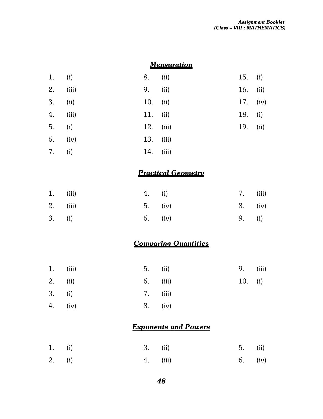 CBSE Worksheets for Class 8 Mathematics Assignment 13 - Page 38