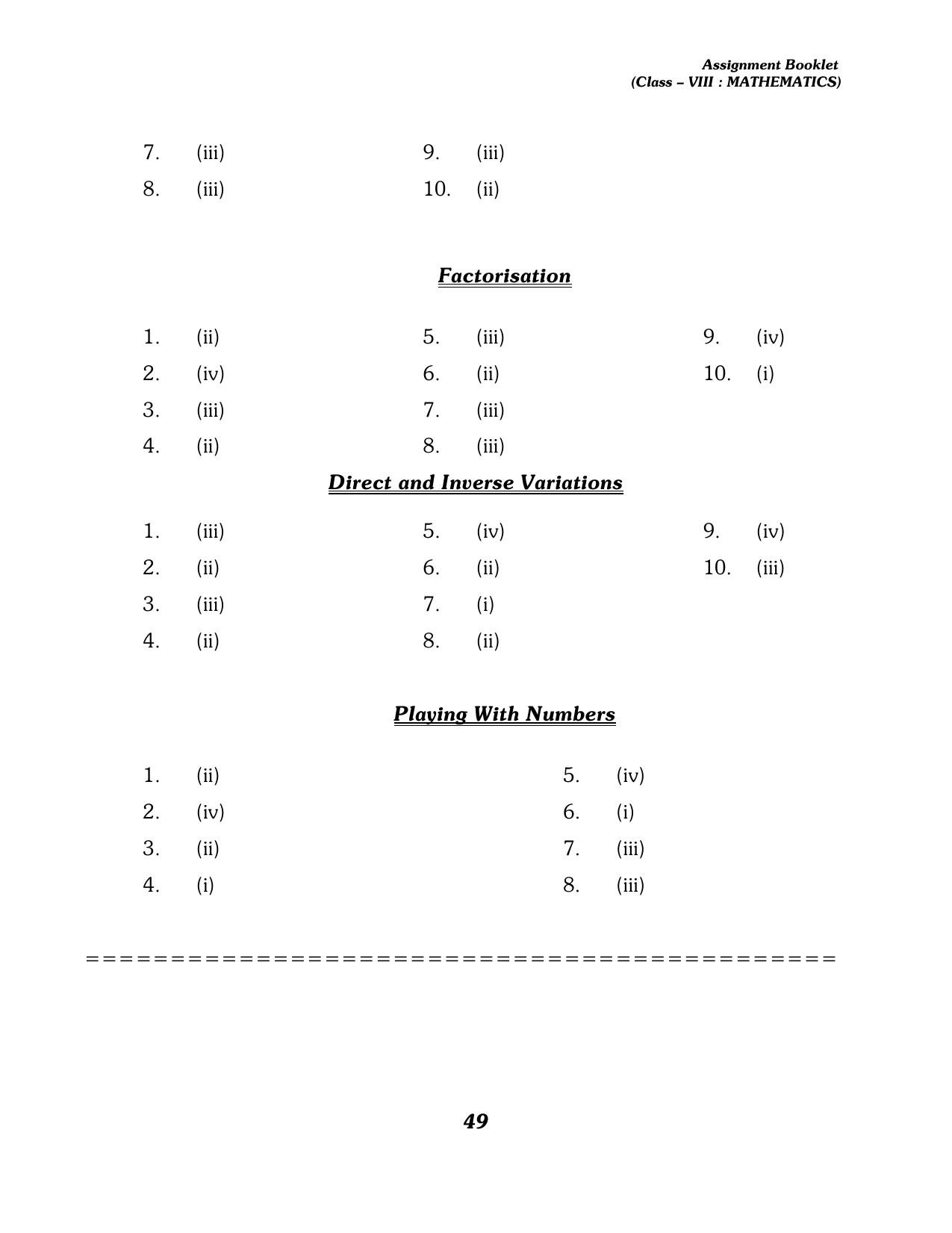 CBSE Worksheets for Class 8 Mathematics Assignment 13 - Page 39