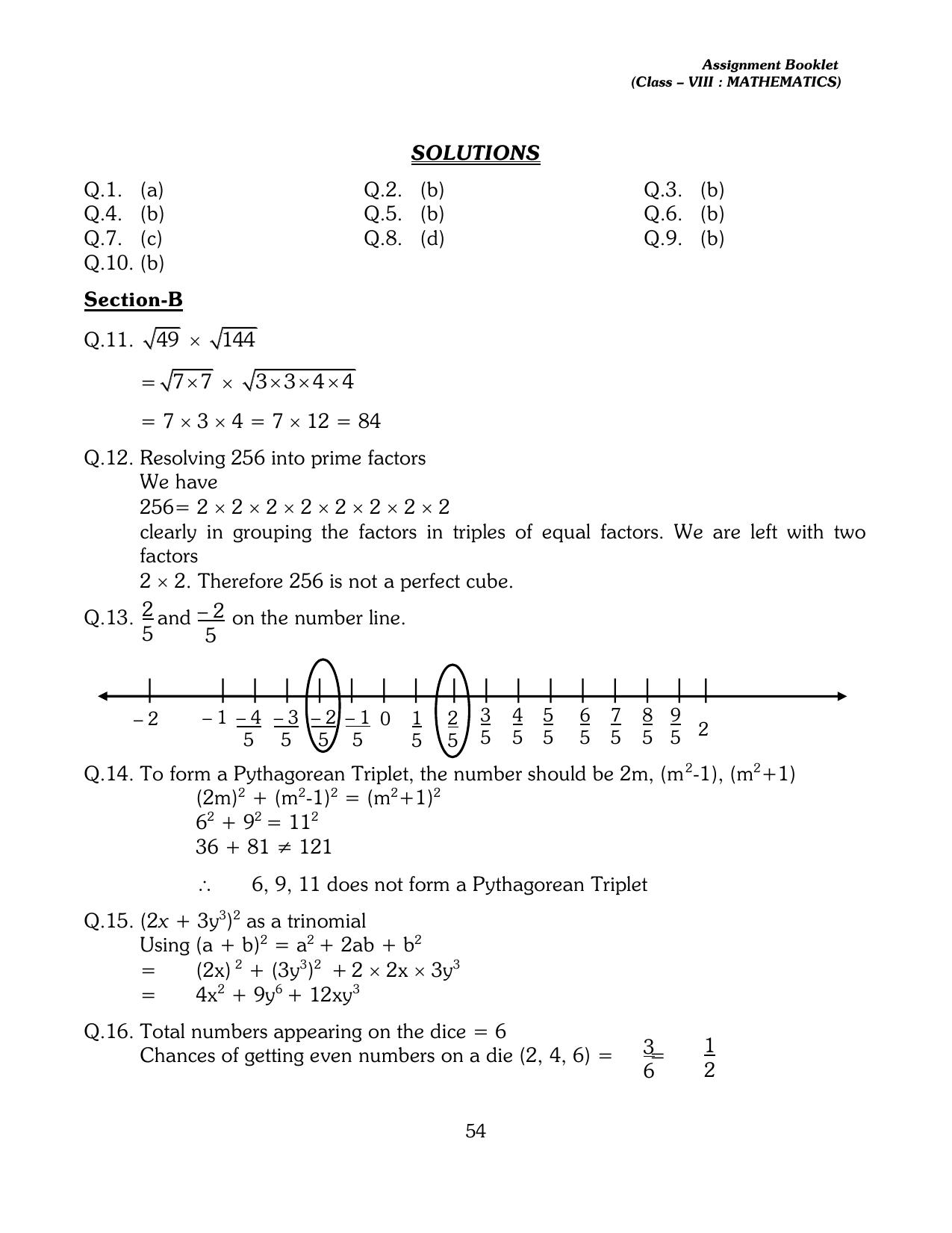 CBSE Worksheets for Class 8 Mathematics Assignment 13 - Page 44