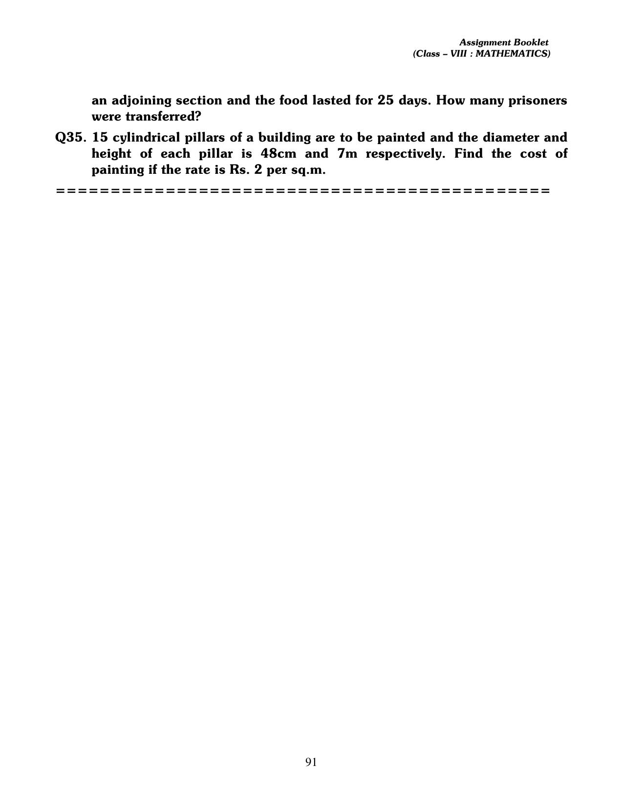 CBSE Worksheets for Class 8 Mathematics Assignment 13 - Page 81