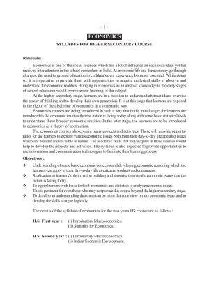 AHSEC 1st Year Economics Syllabus