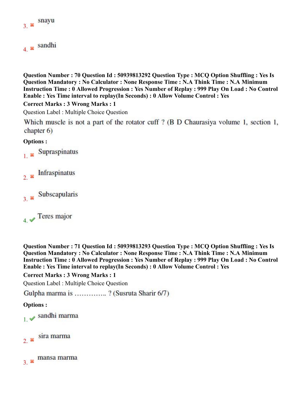 BHU RET Rachana Sharir 2020 Question Paper  - Page 42