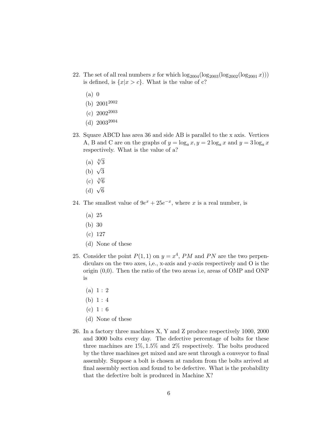 ISI Admission Test M.S.(QMS) QMA 2020 Sample Paper - IndCareer Docs