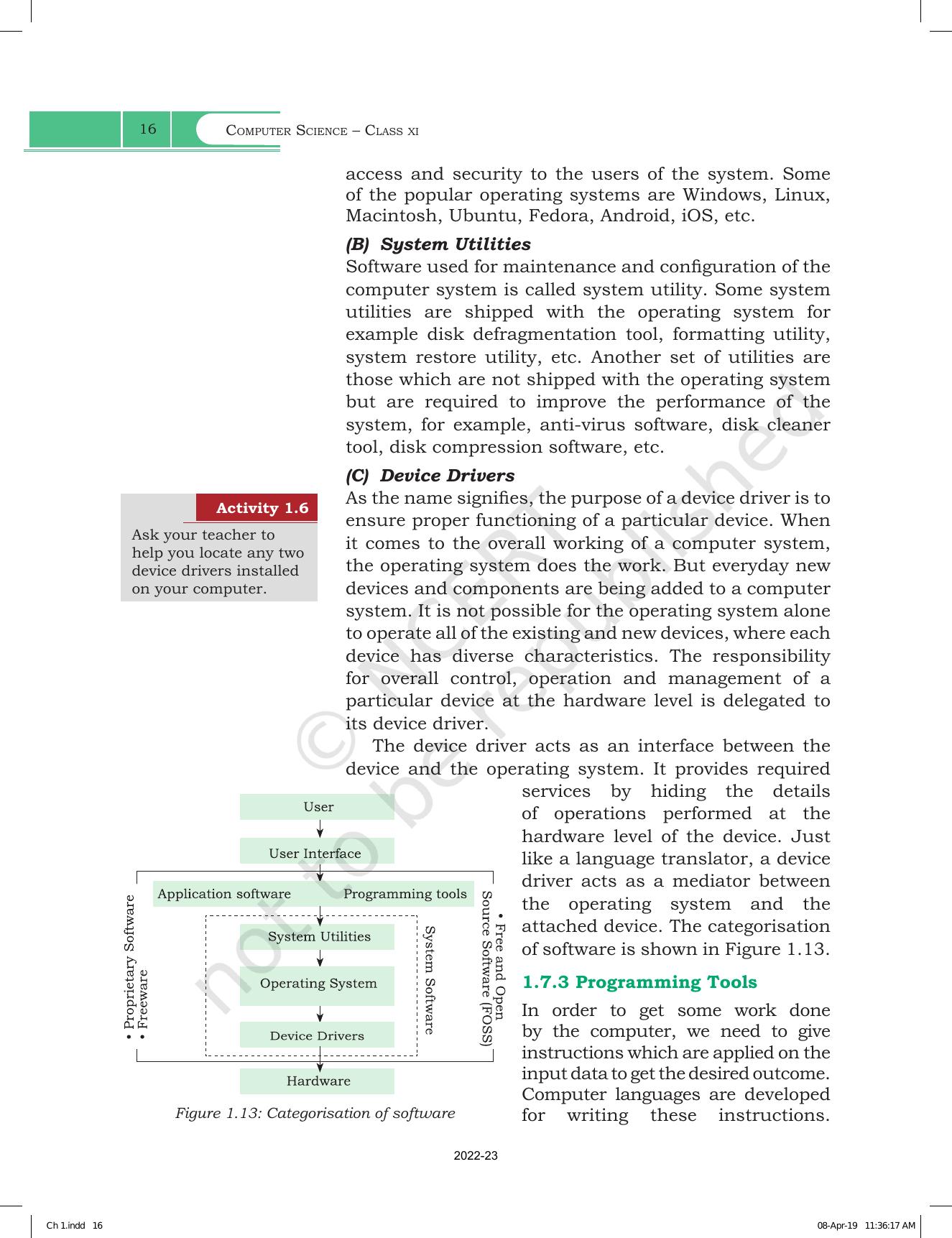 NCERT Book For Class 11 Computer Science Chapter 1 Computer System