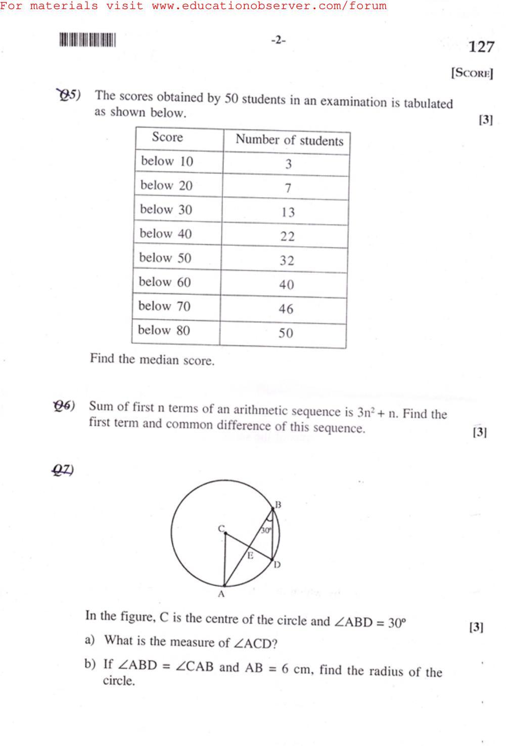 Kerala SSLC 2015 Maths (EM) Question Paper - Page 2