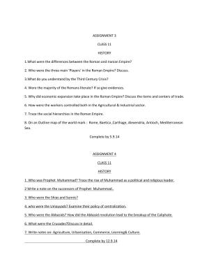 CBSE Worksheets for Class 11 History Roman and Iranian Empire Assignment