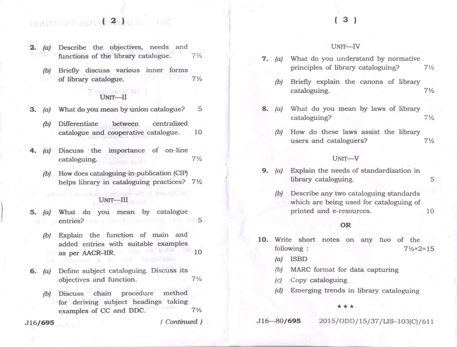 Assam University MLiSc (103) Dec 2013 Question Paper - Page 13