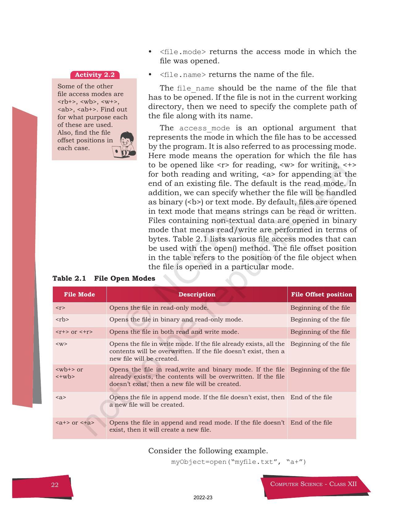 NCERT Book for Class 12 Computer Science Chapter 2 File Handling in Python - Page 4