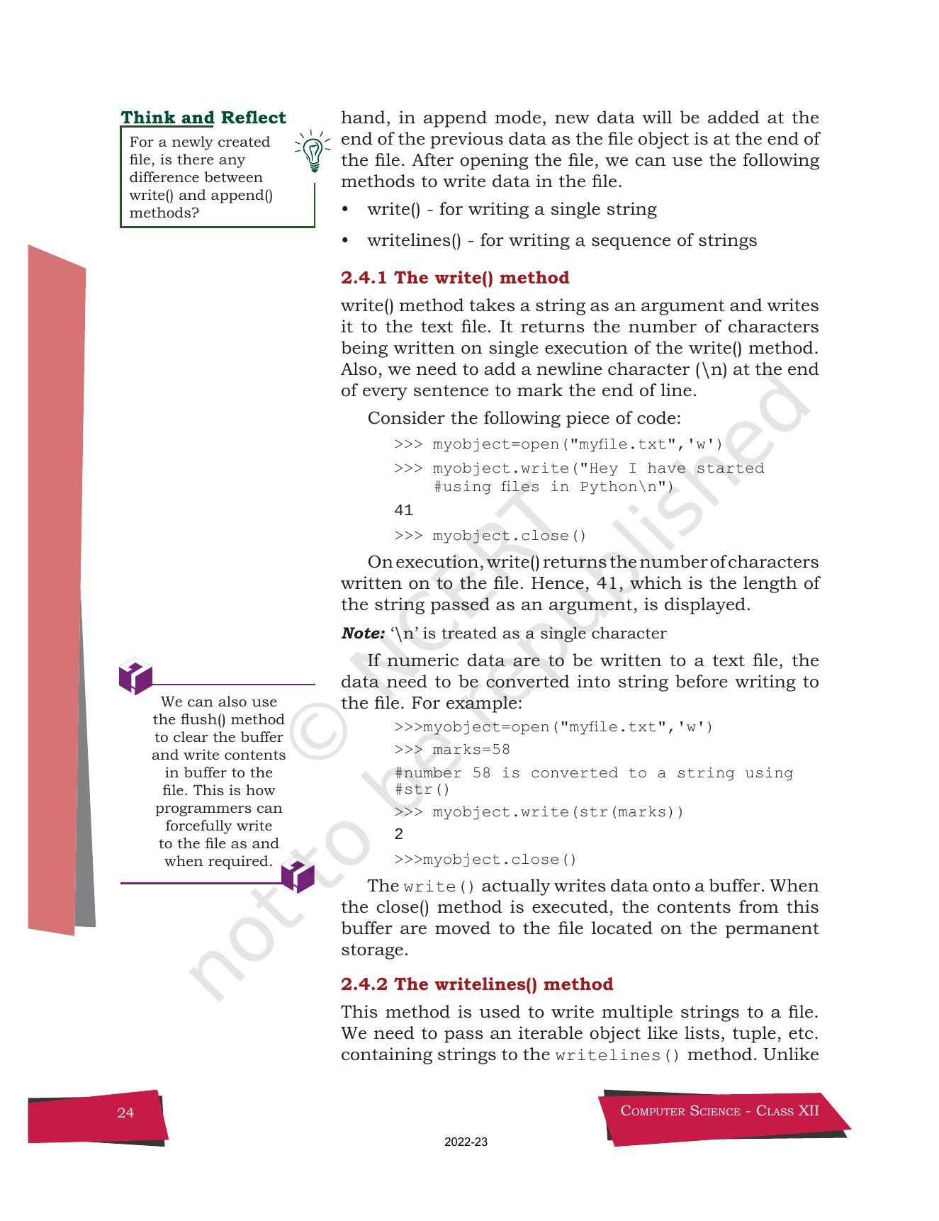 NCERT Book for Class 12 Computer Science Chapter 2 File Handling in Python - Page 6
