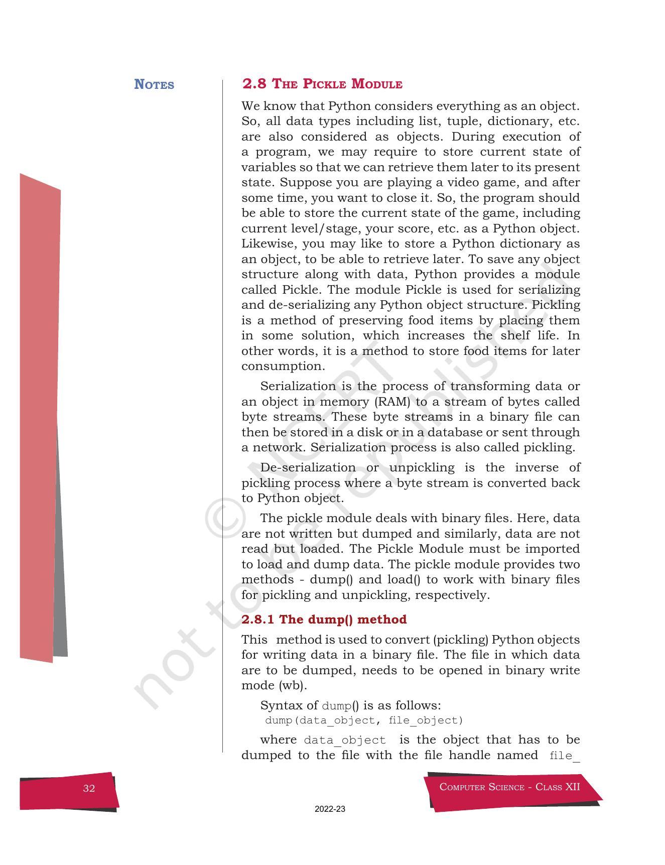 NCERT Book for Class 12 Computer Science Chapter 2 File Handling in Python - Page 14