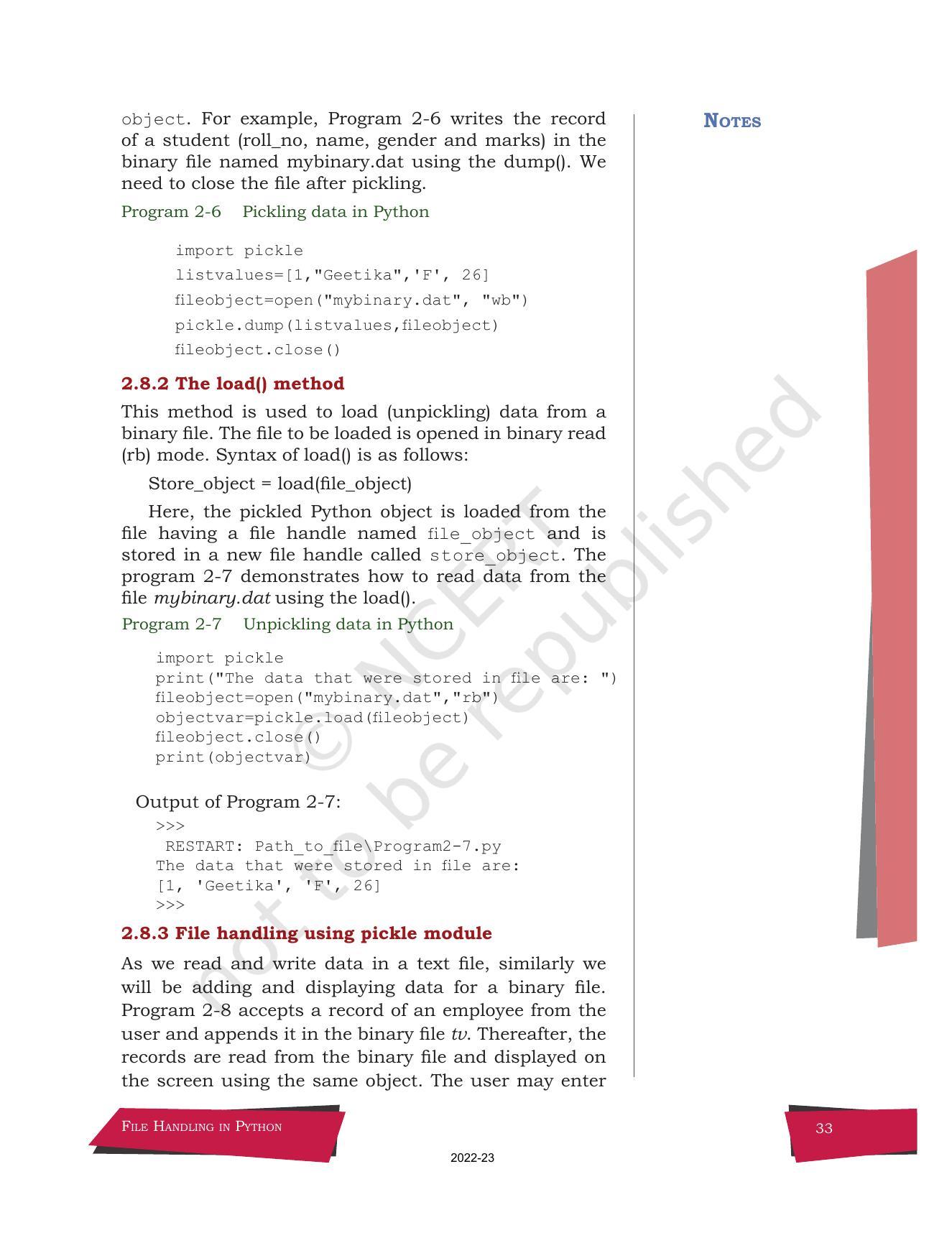 NCERT Book for Class 12 Computer Science Chapter 2 File Handling in Python - Page 15