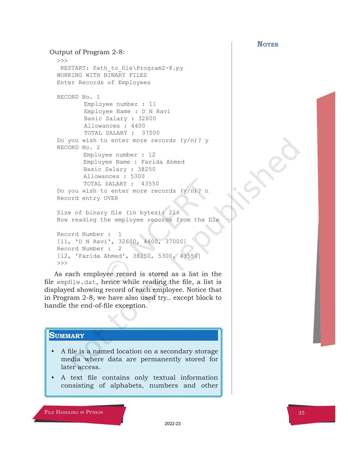 NCERT Book for Class 12 Computer Science Chapter 2 File Handling in Python - Page 17