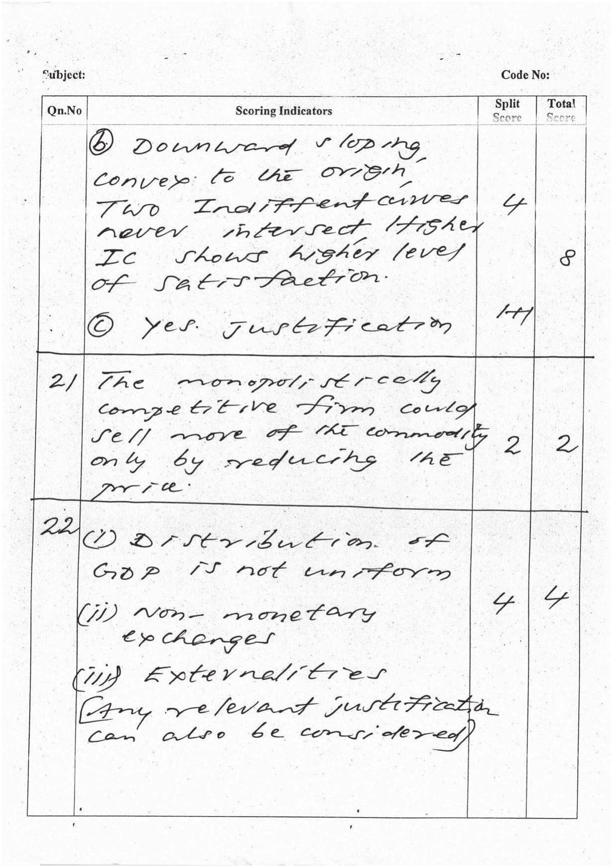 Kerala Plus Two 2016 Economics  Answer Key - Page 7