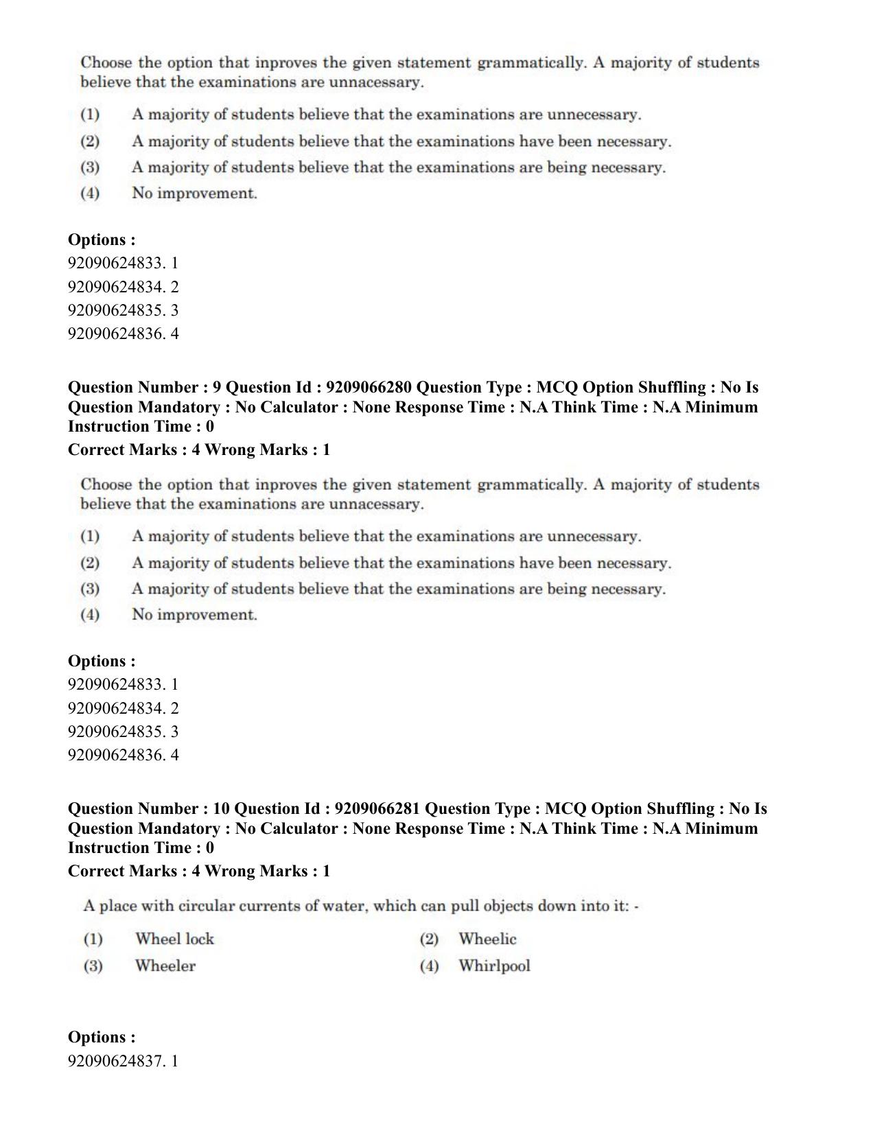 CUET PG 2023: SCQP27 – Statistics (Eng.)-shift 1 (08-06-2023) Question Paper - Page 12