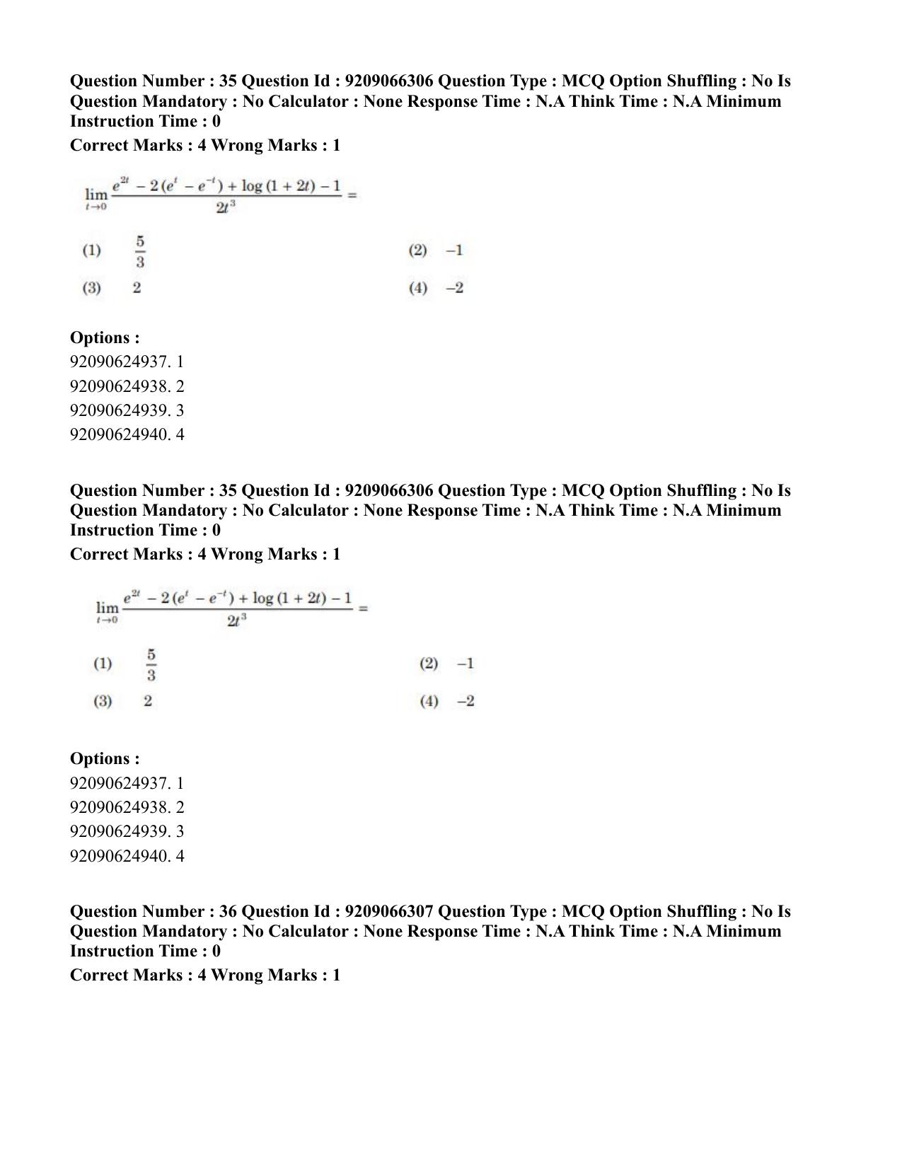 CUET PG 2023: SCQP27 – Statistics (Eng.)-shift 1 (08-06-2023) Question Paper - Page 36