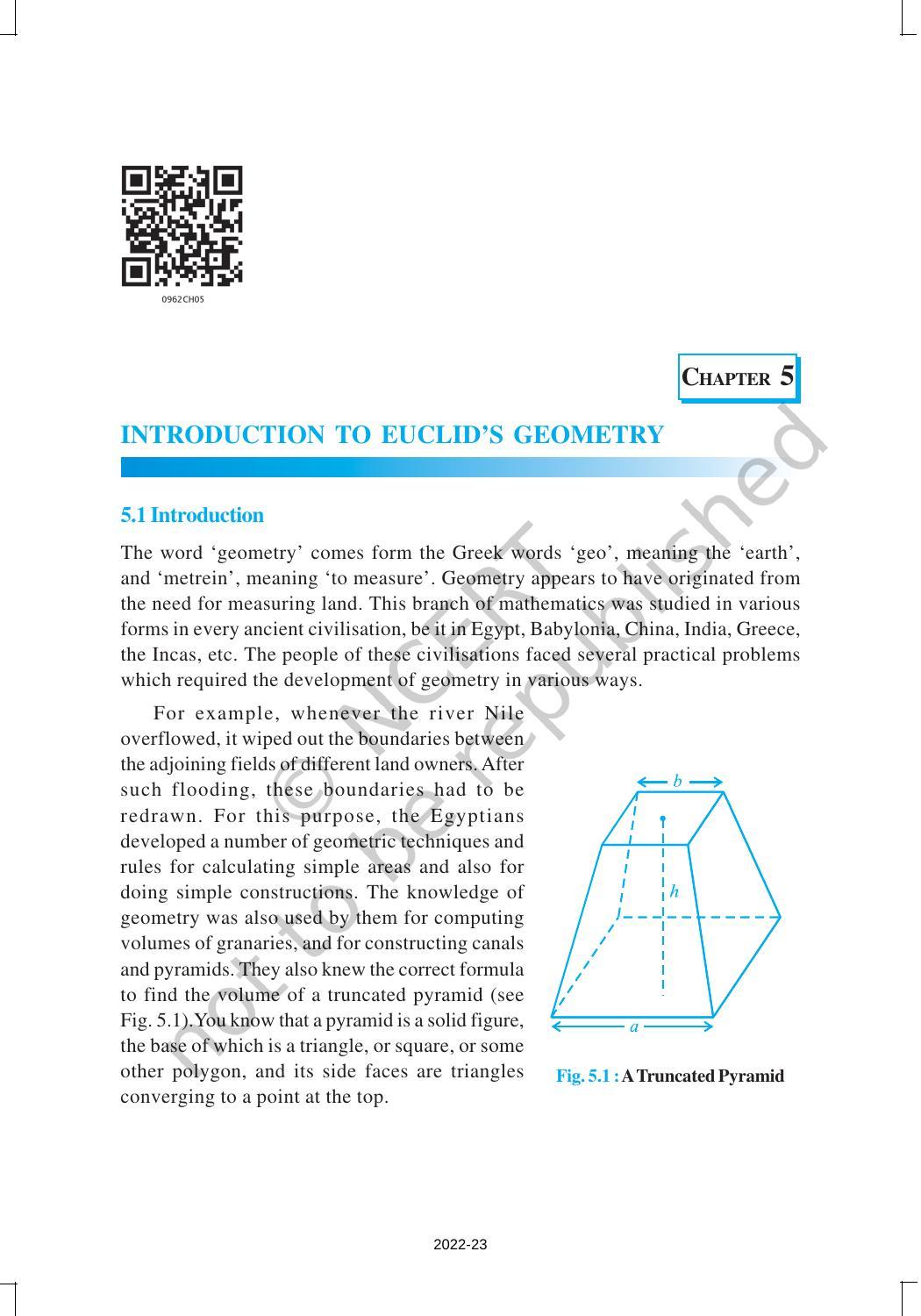 NCERT Book for Class 9 Maths Chapter 5 Introduction to Euclid's Geometry - Page 1