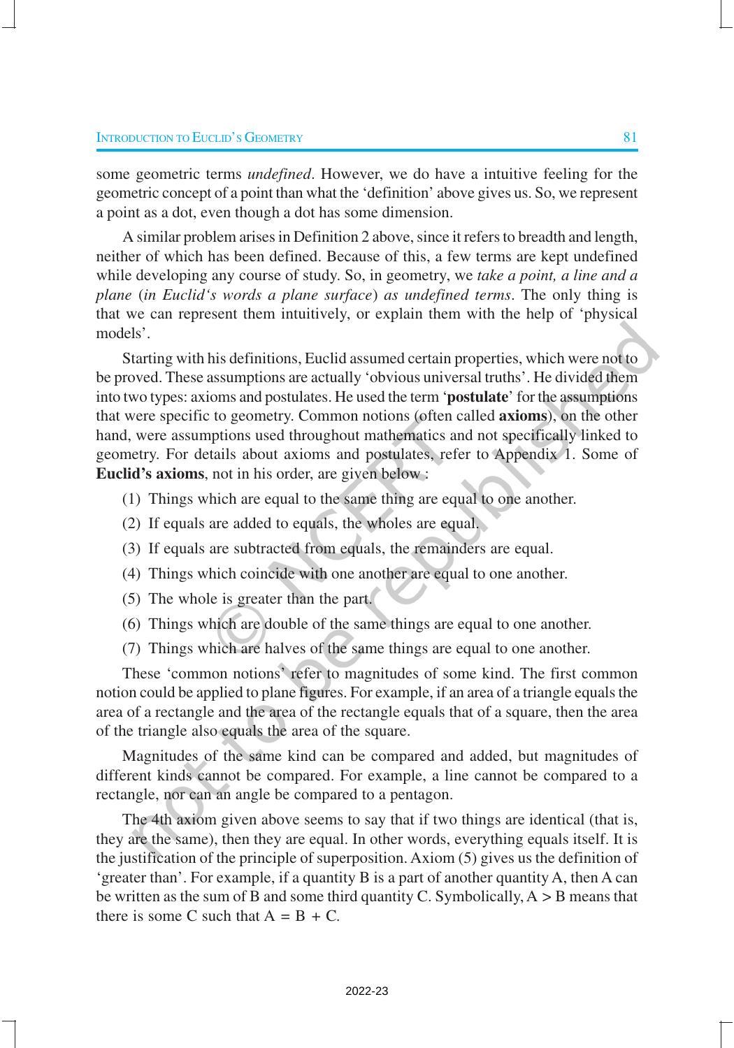 NCERT Book for Class 9 Maths Chapter 5 Introduction to Euclid's Geometry - Page 4