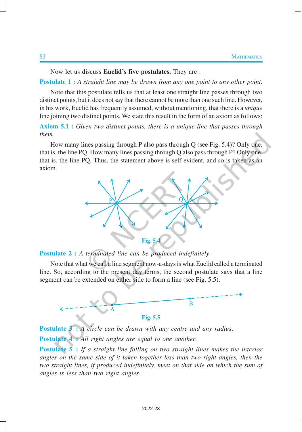NCERT Book for Class 9 Maths Chapter 5 Introduction to Euclid's Geometry - Page 5