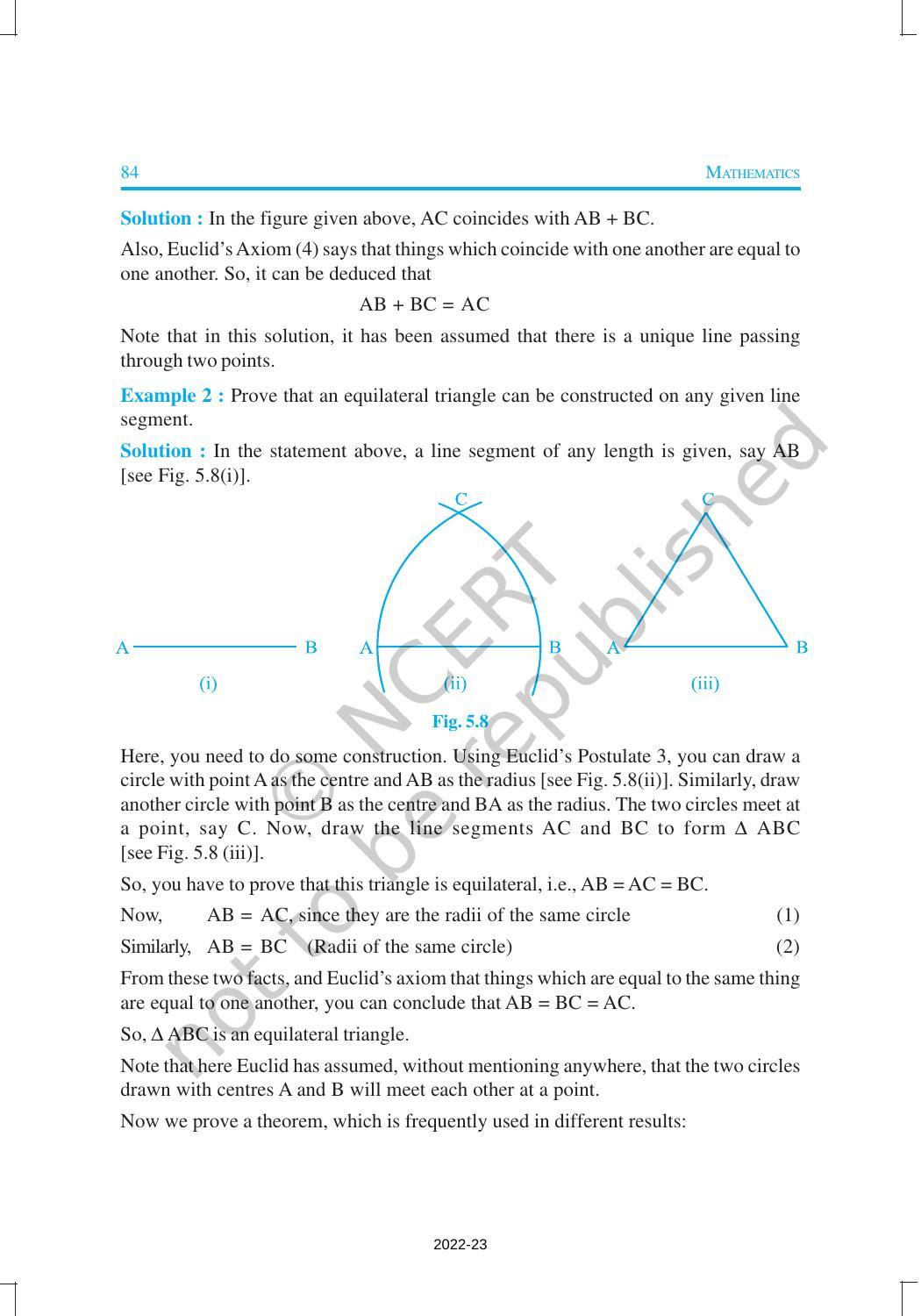 NCERT Book for Class 9 Maths Chapter 5 Introduction to Euclid's Geometry - Page 7