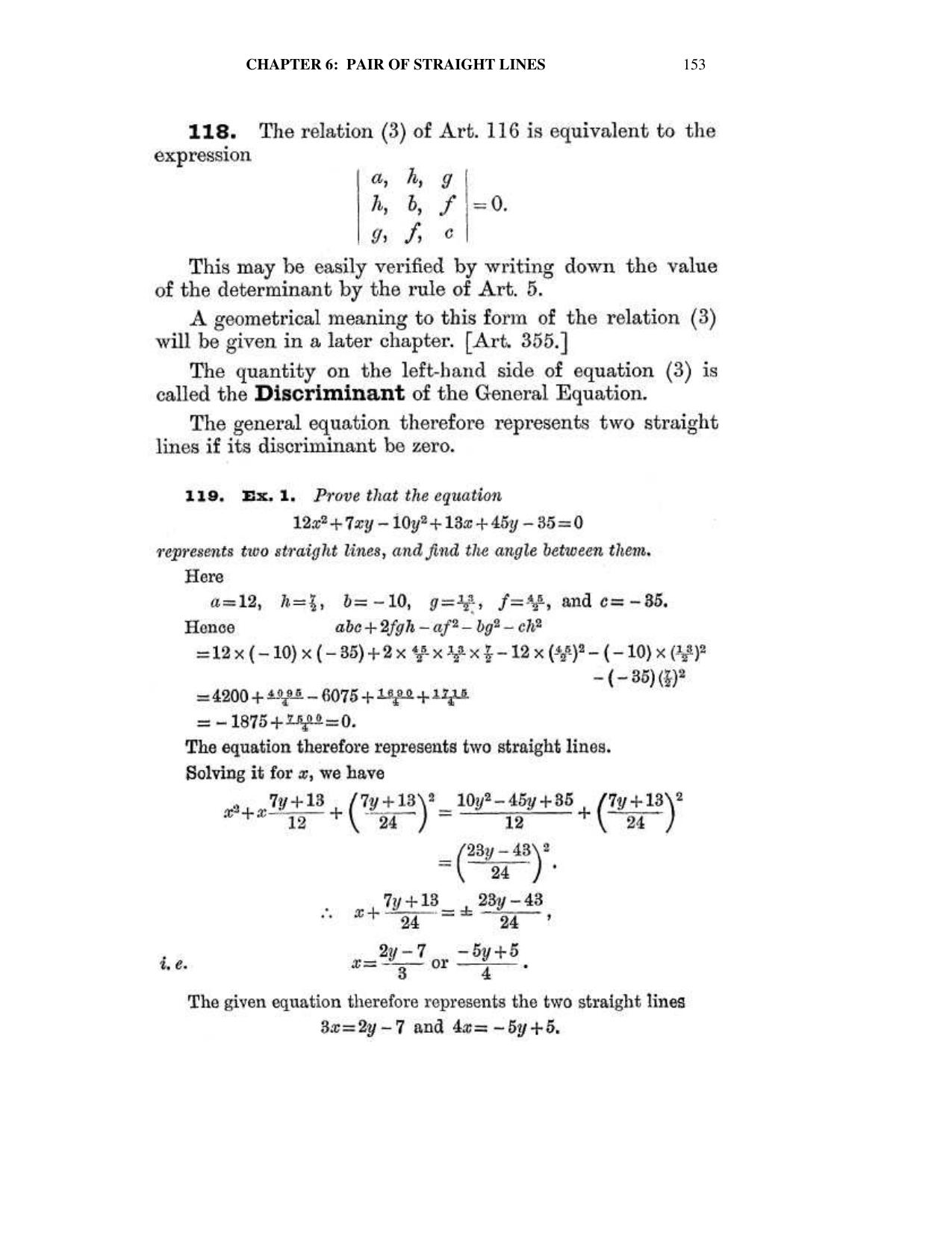 Chapter 6: On Equations Representing Two or More Straight Lines - SL Loney Solutions: The Elements of Coordinate Geometry - Page 14