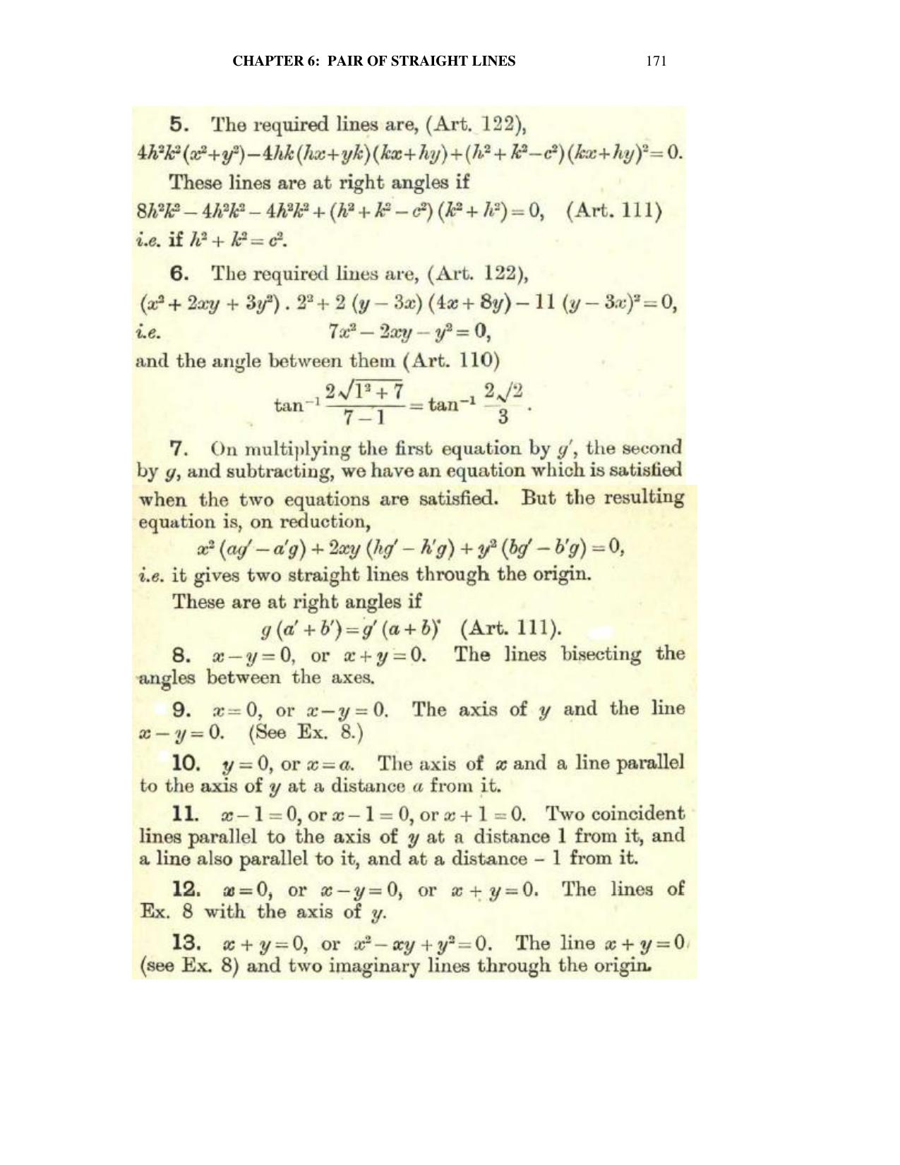 Chapter 6: On Equations Representing Two or More Straight Lines - SL Loney Solutions: The Elements of Coordinate Geometry - Page 32