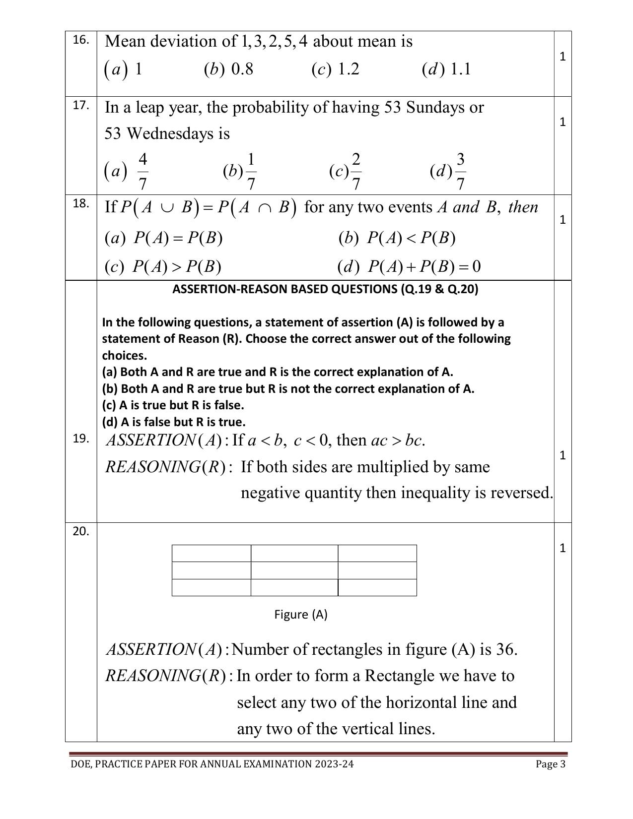 Edudel Class 11 Math (English) Practice Papers-2 (2023-24) - Page 3