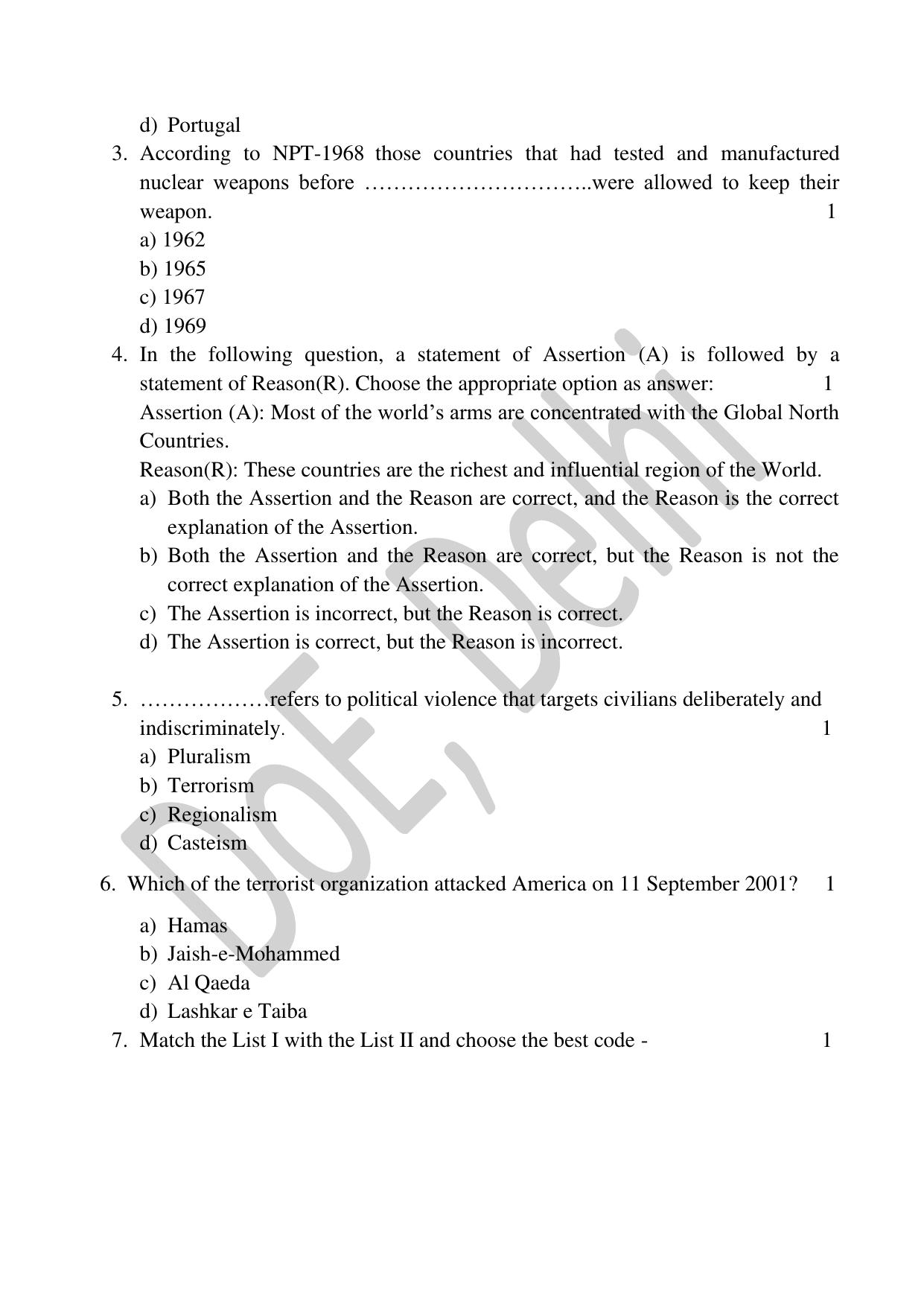 Edudel Class 12 Political Science (English) Practice Papers-2 (2023-24) - Page 2