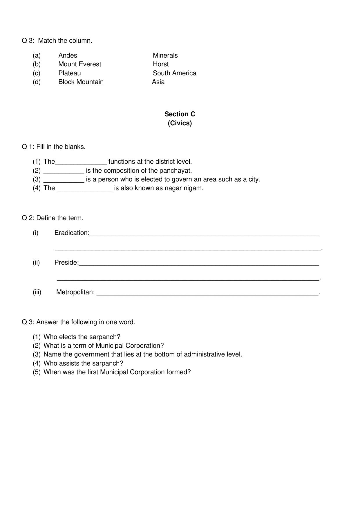 CBSE Worksheets for Class 6 Social Science Assignment 16 - Page 2
