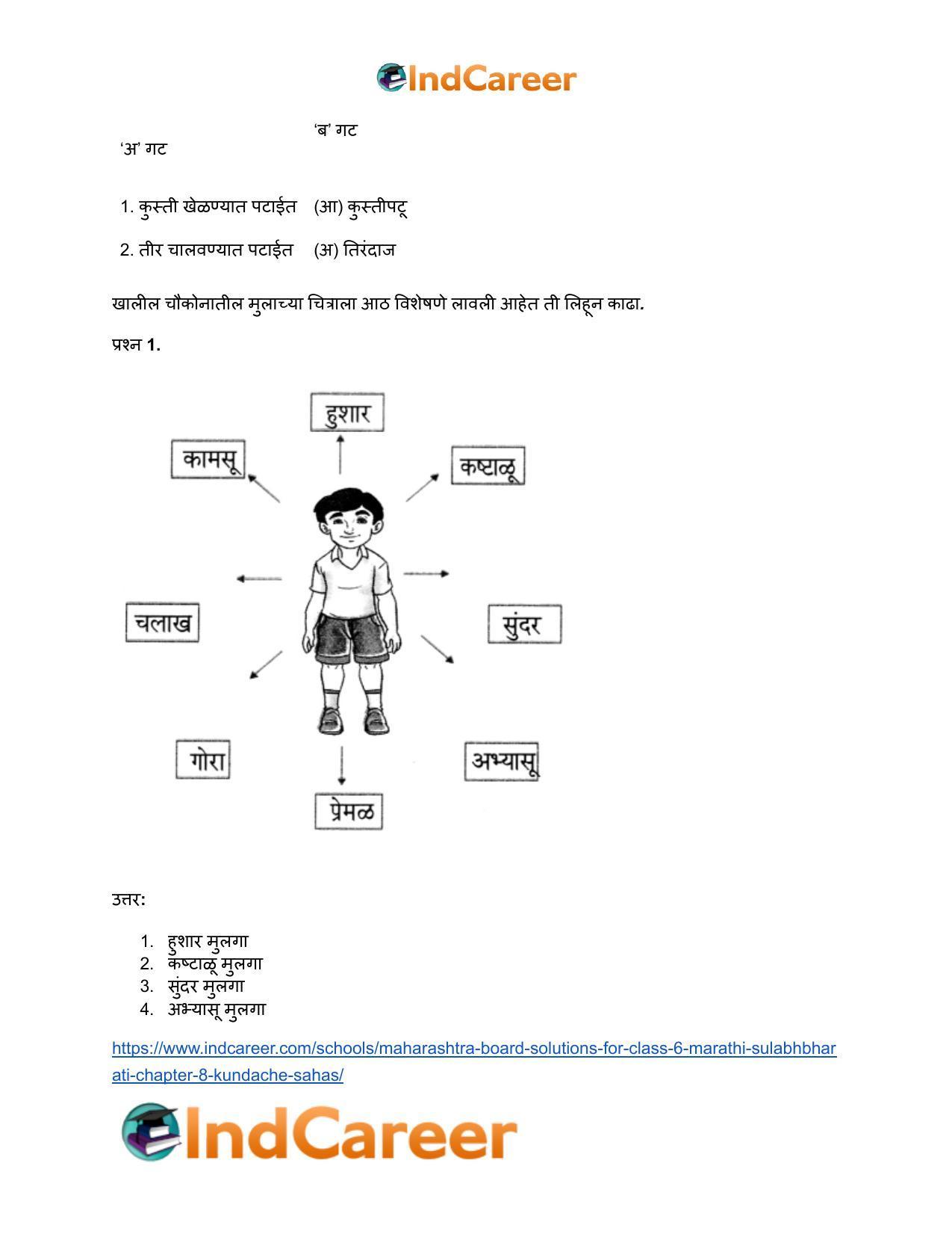 Maharashtra Board Solutions for Class 6- Marathi Sulabhbharati: Chapter 8- कुंदाचे साहस - Page 21