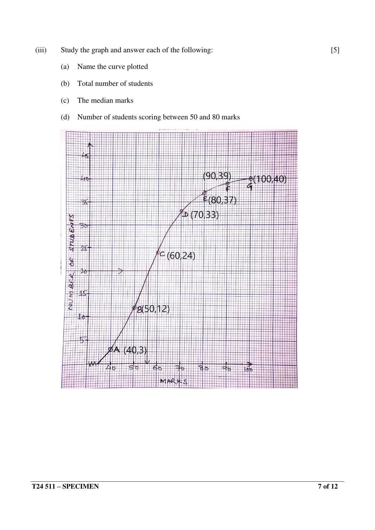 ICSE Class 10  2024 Mathematics Sample Paper - Page 7
