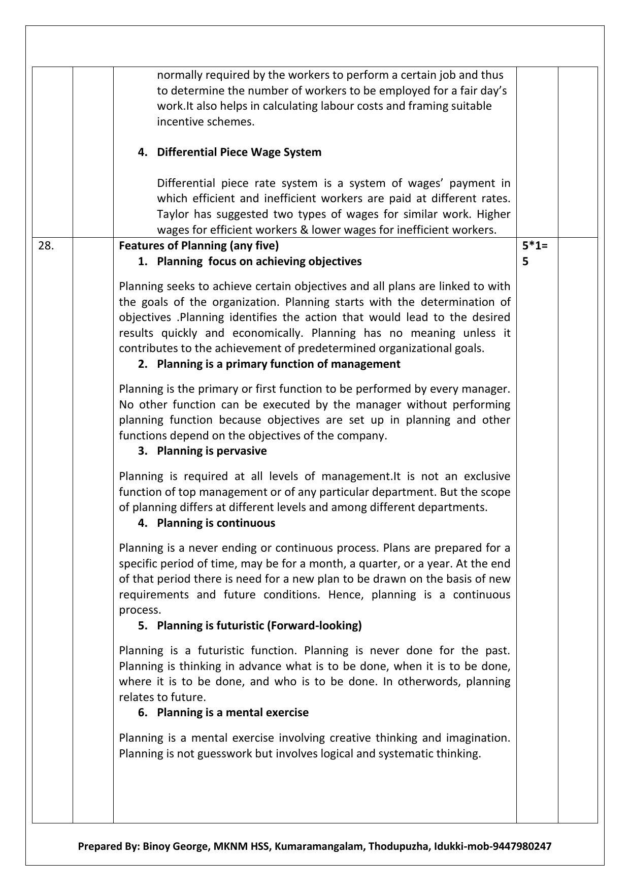 Kerala Plus Two 2020 Business Studies Model Answer Key - Page 8