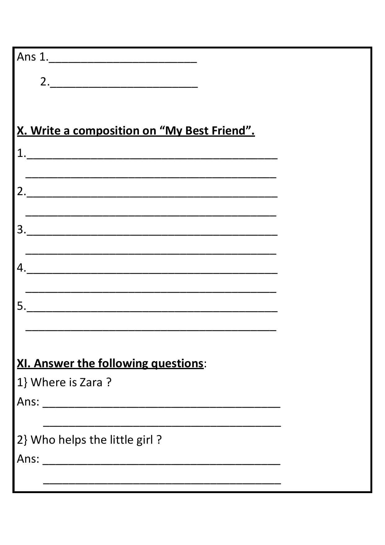 Worksheet for Class 1 English Assignment 41 - Page 4