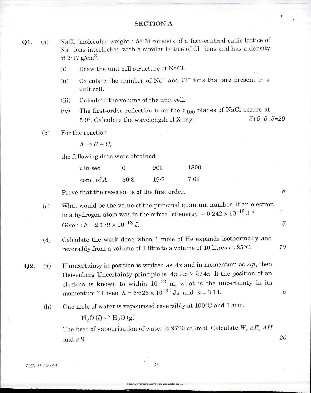 SGRDUHS 2017 B.Sc Nursing Chemistry IFS Question Papers (Paper - I) - Page 2