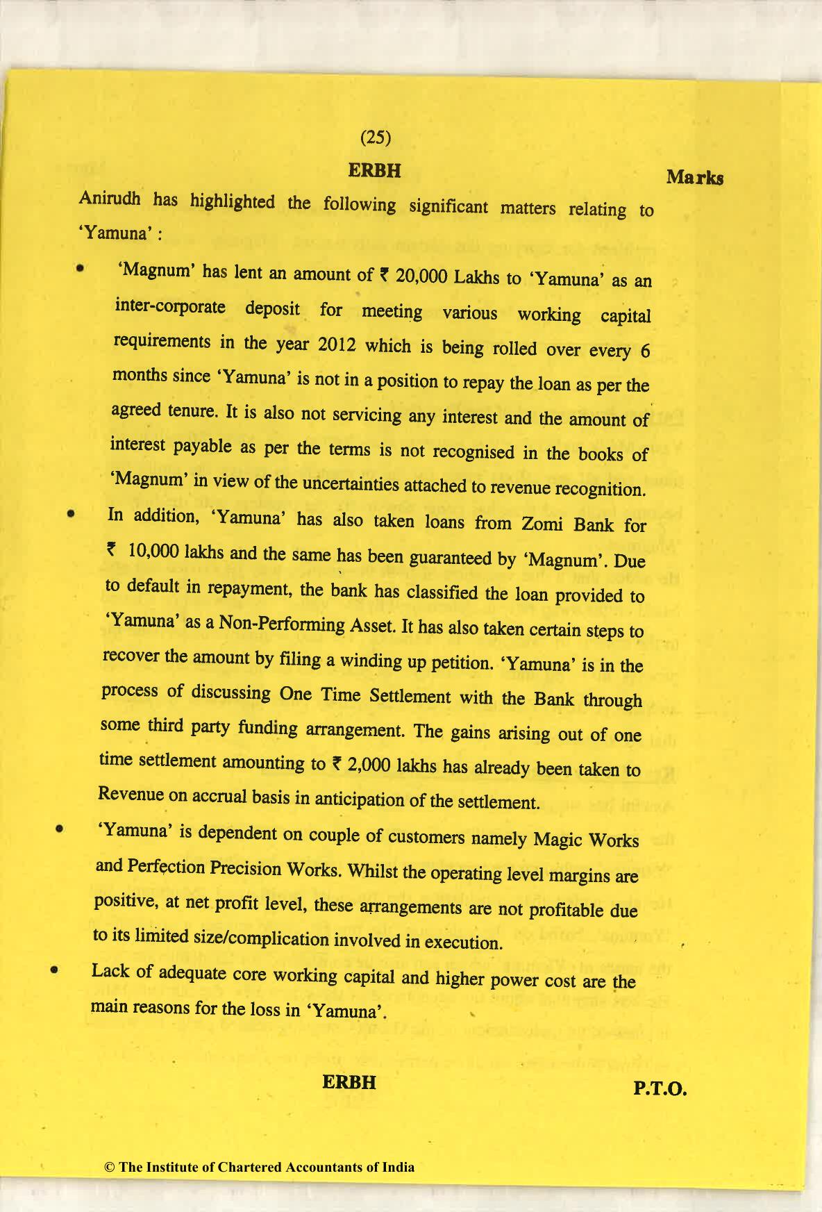 CA Final May 2018 Question Paper - Paper 6F – Multidisciplinary Case Study - Page 25