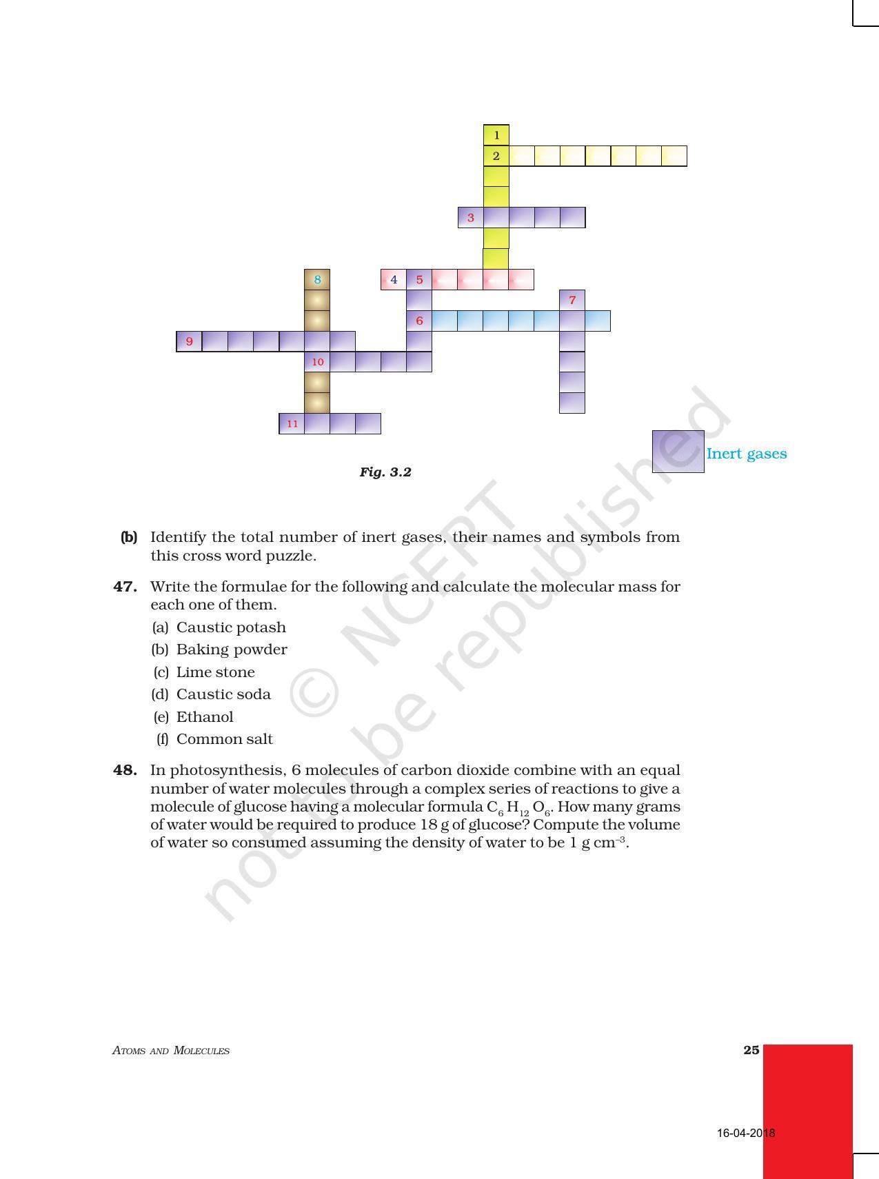 NCERT Exemplar Book For Class 9 Science Chapter 3 Atoms And Molecules