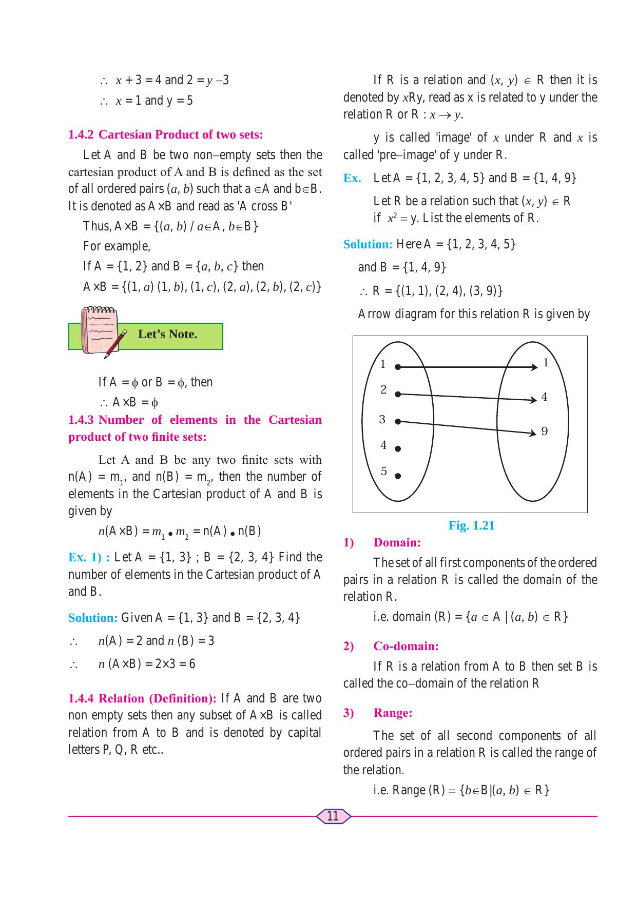 Maharashtra Board Class 11 Maths (Commerce) (Part 1) Textbook - Page 21