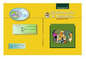 Maharashtra Board Class 11 Maths (Commerce) (Part 1) Textbook
