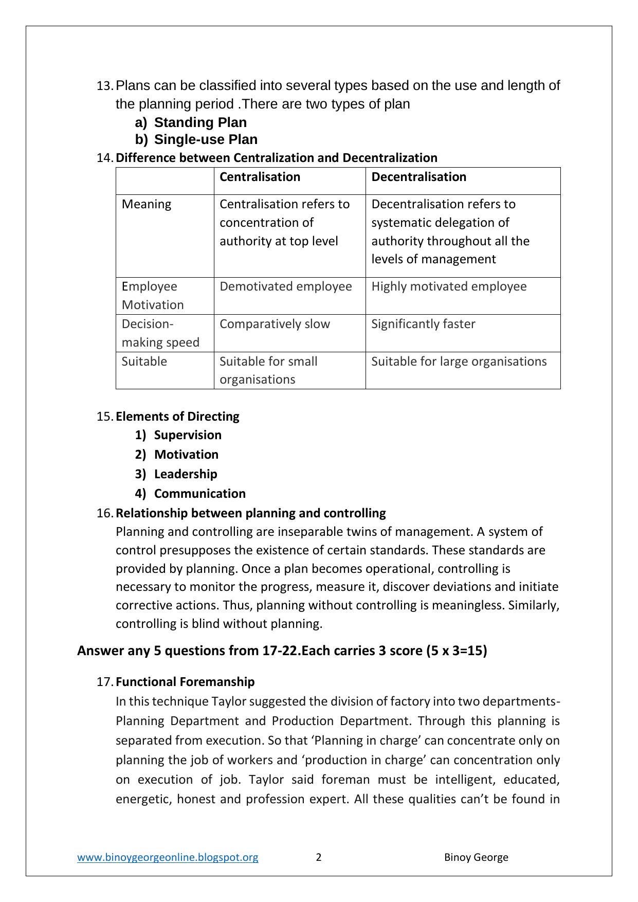 Kerala Plus Two 2023 Business Studies Model Answer Key - Page 2