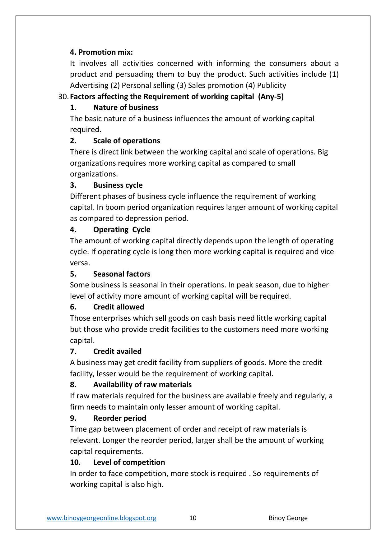 Kerala Plus Two 2023 Business Studies Model Answer Key - Page 10