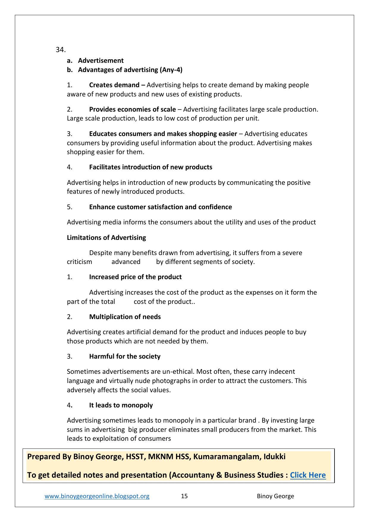 Kerala Plus Two 2023 Business Studies Model Answer Key - Page 15