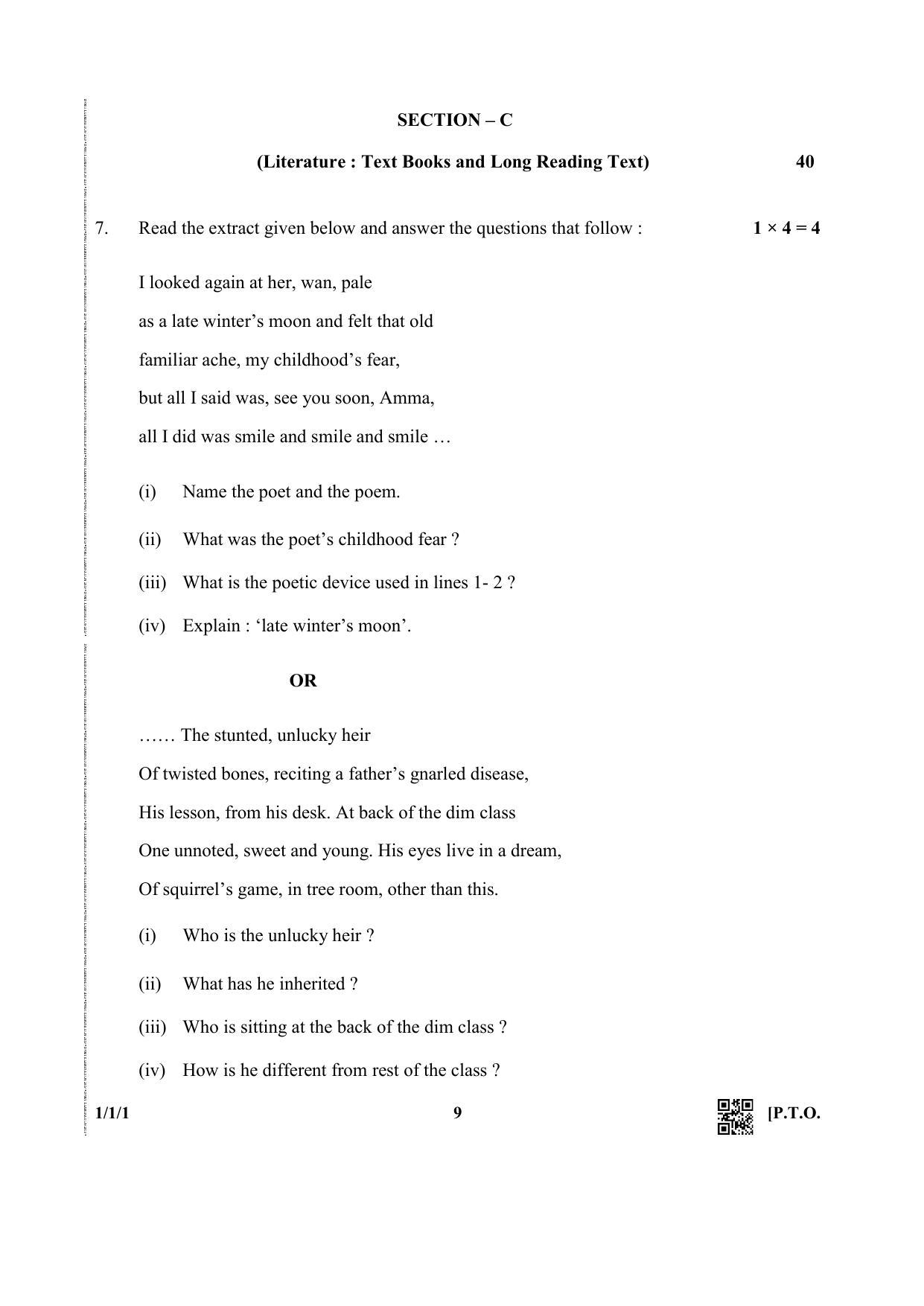 CBSE Class 12 1-1-1 (English Core) 2019 Question Paper - Page 9