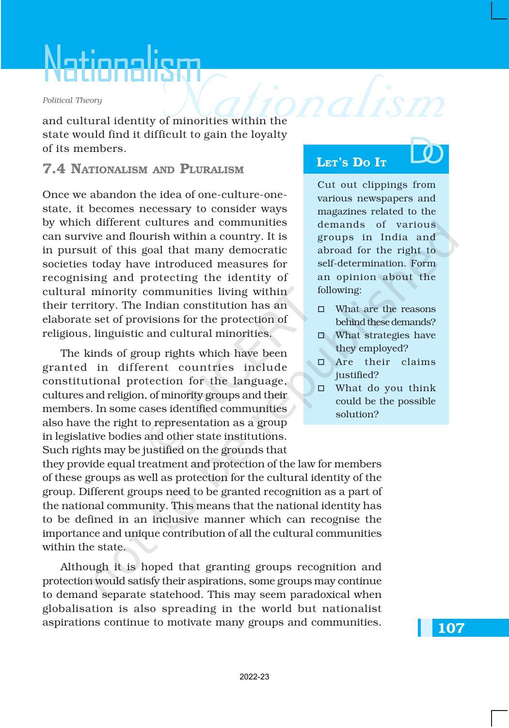 NCERT Book for Class 11 Political Science (Political Theory) Chapter 7 Nationalism - Page 11