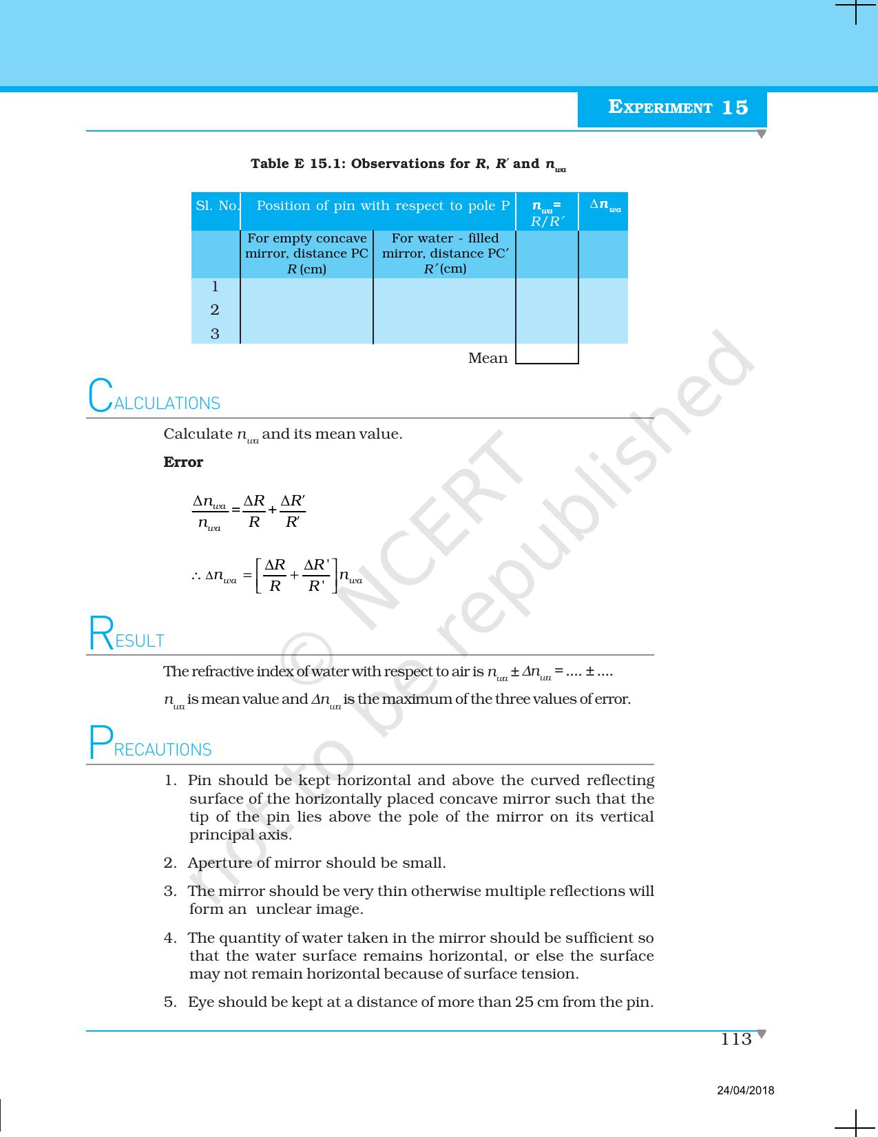 NCERT Laboratory Manuals For Class XII Physics - Experiment 14 To 18 ...