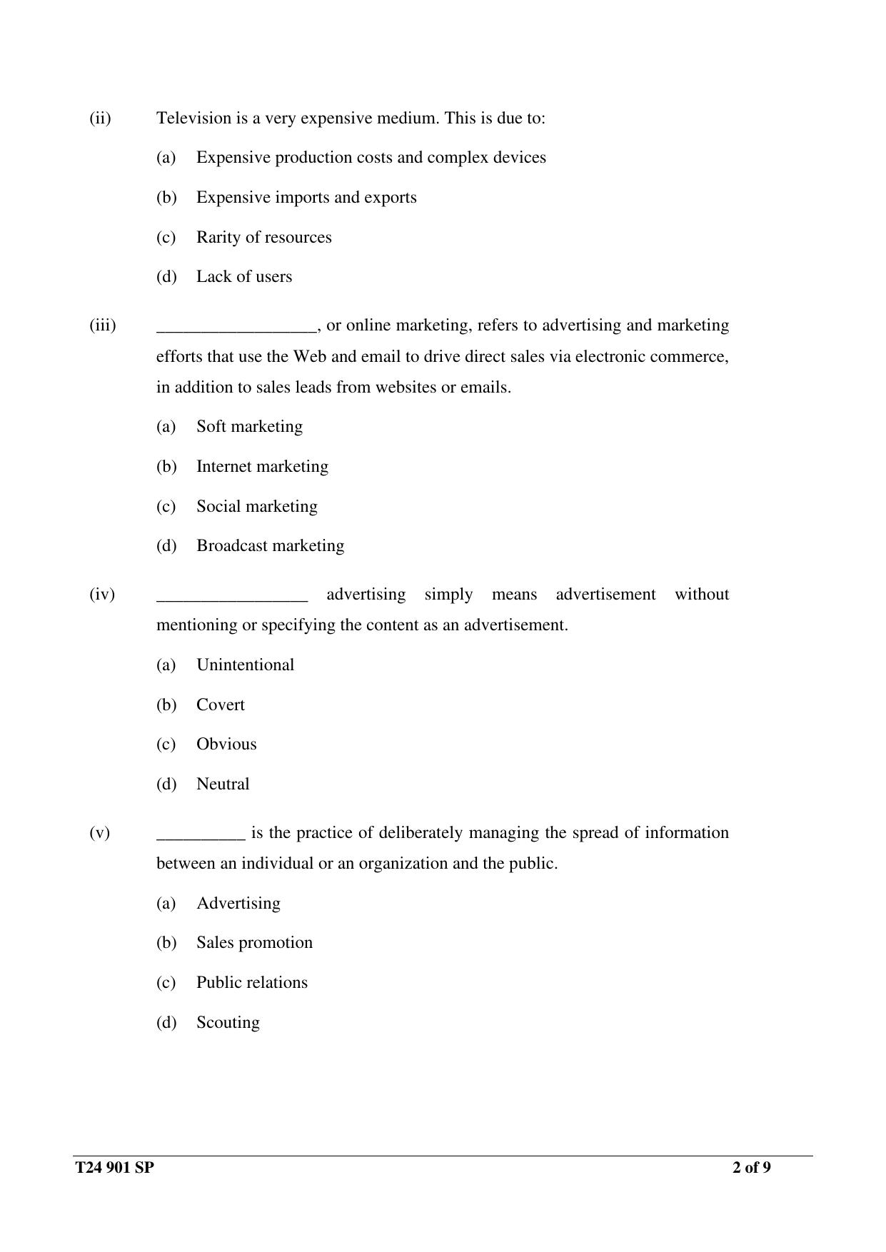 ICSE Class 10  2024 MASS MEDIA & COMMUNICATION Sample Paper - Page 2