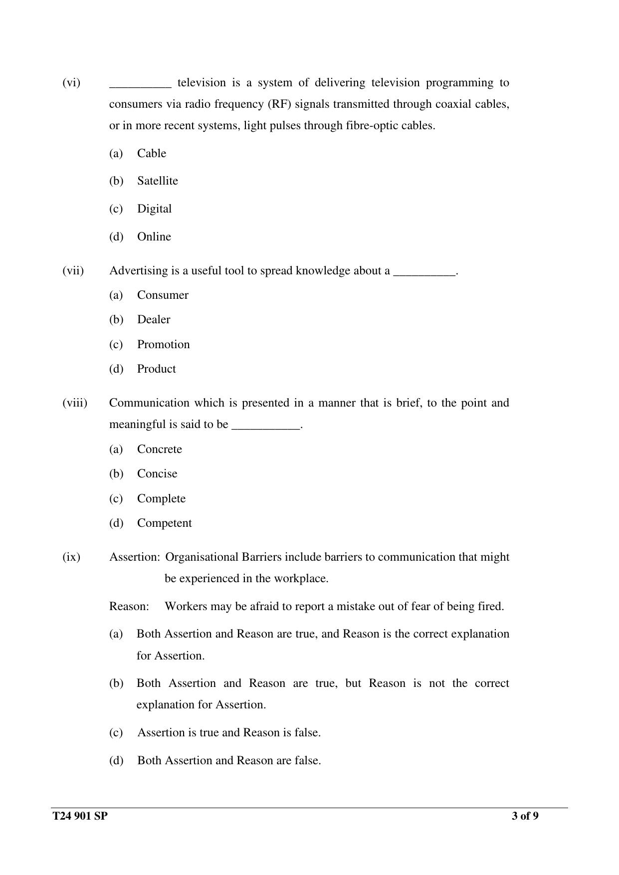 ICSE Class 10  2024 MASS MEDIA & COMMUNICATION Sample Paper - Page 3