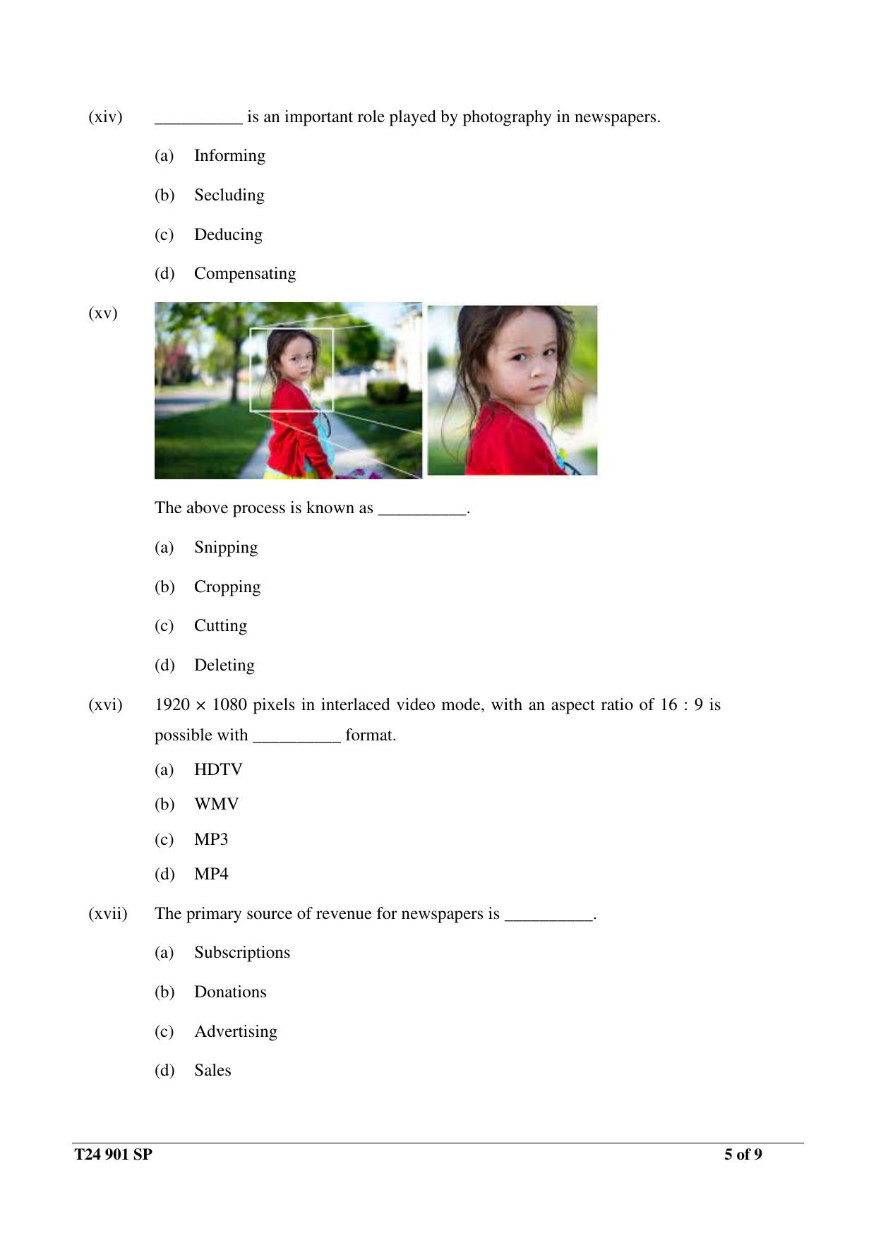 ICSE Class 10  2024 MASS MEDIA & COMMUNICATION Sample Paper - Page 5