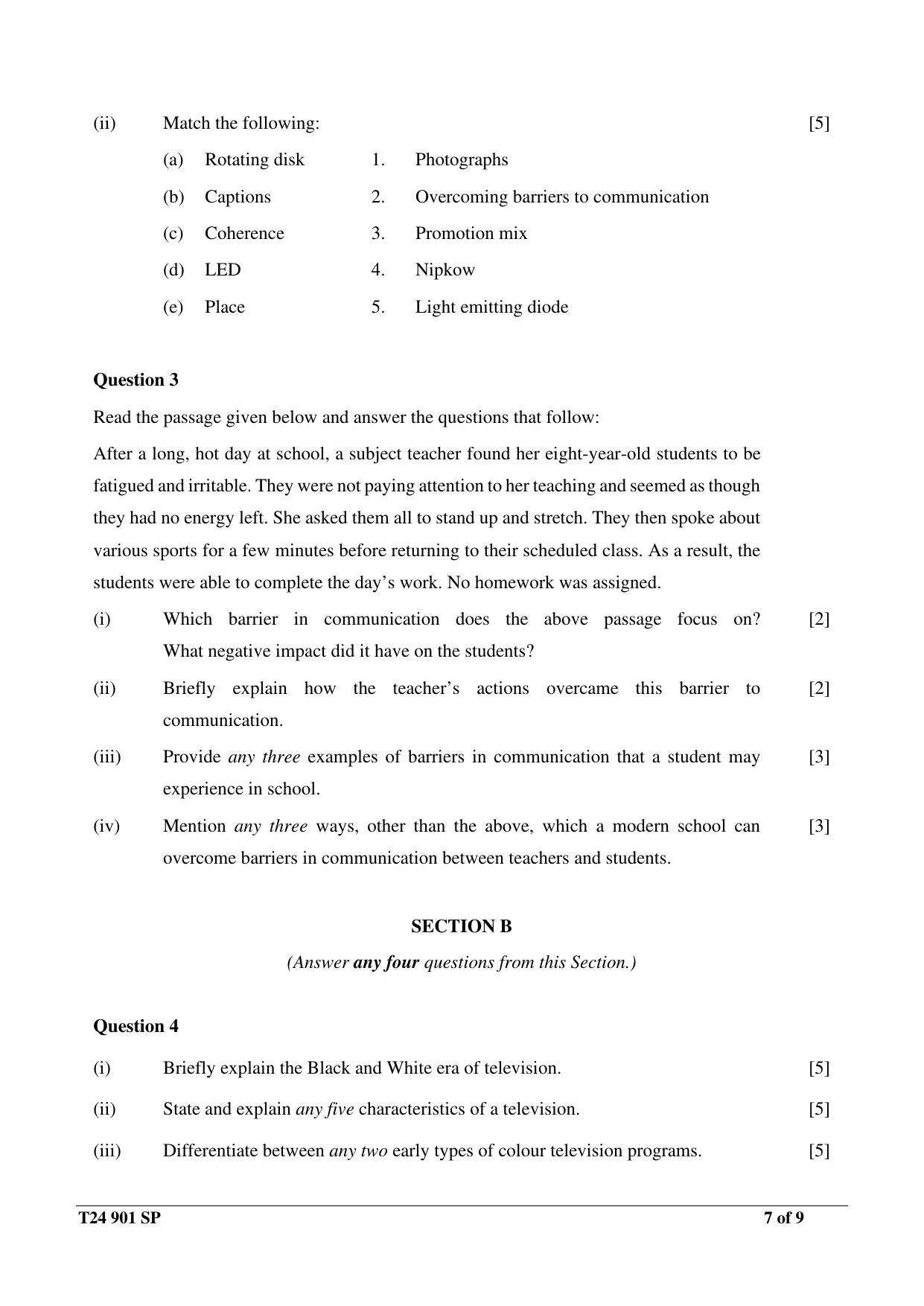 ICSE Class 10  2024 MASS MEDIA & COMMUNICATION Sample Paper - Page 7