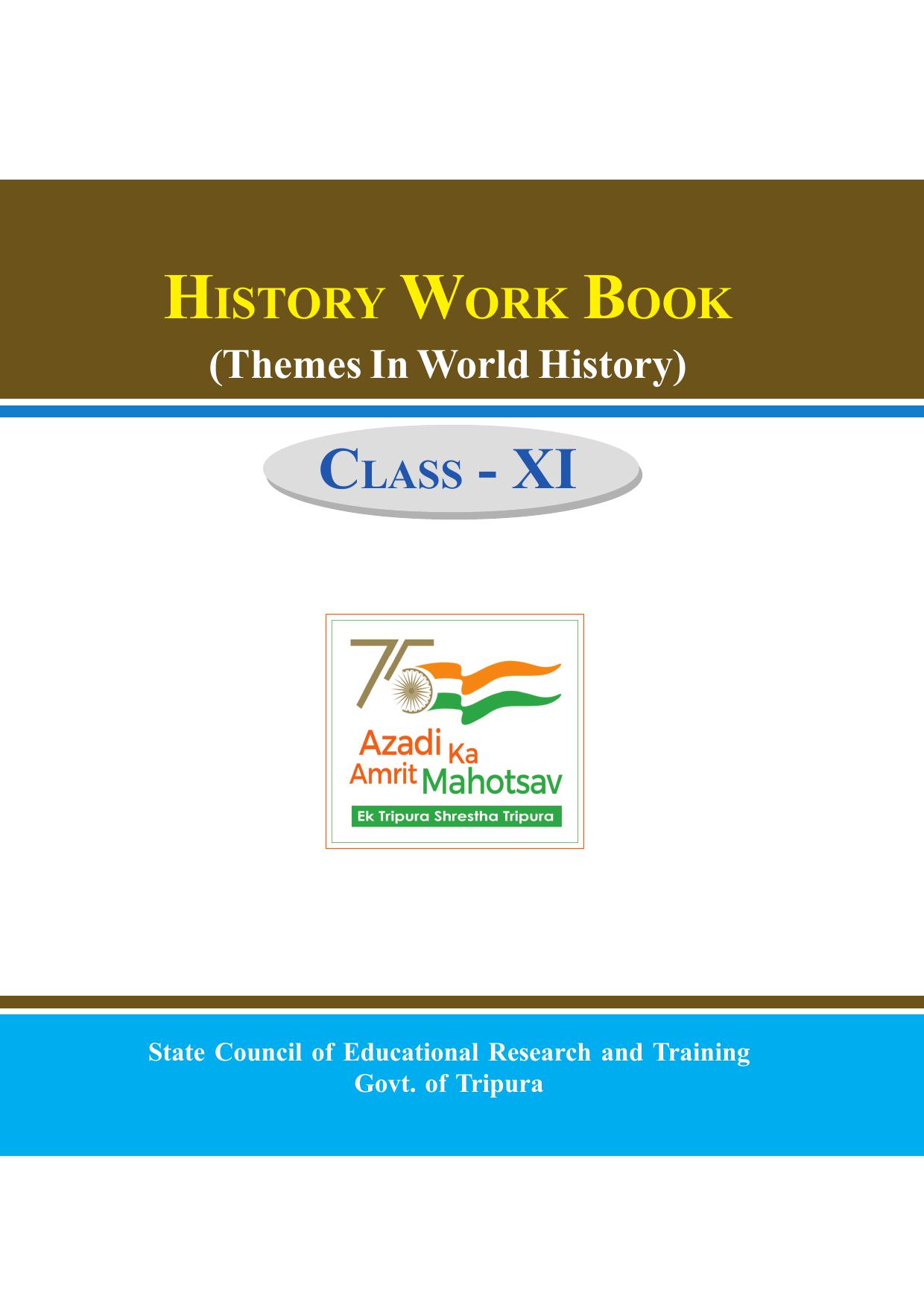 Tripura Board Class 11 History English Version Workbooks - Page 1