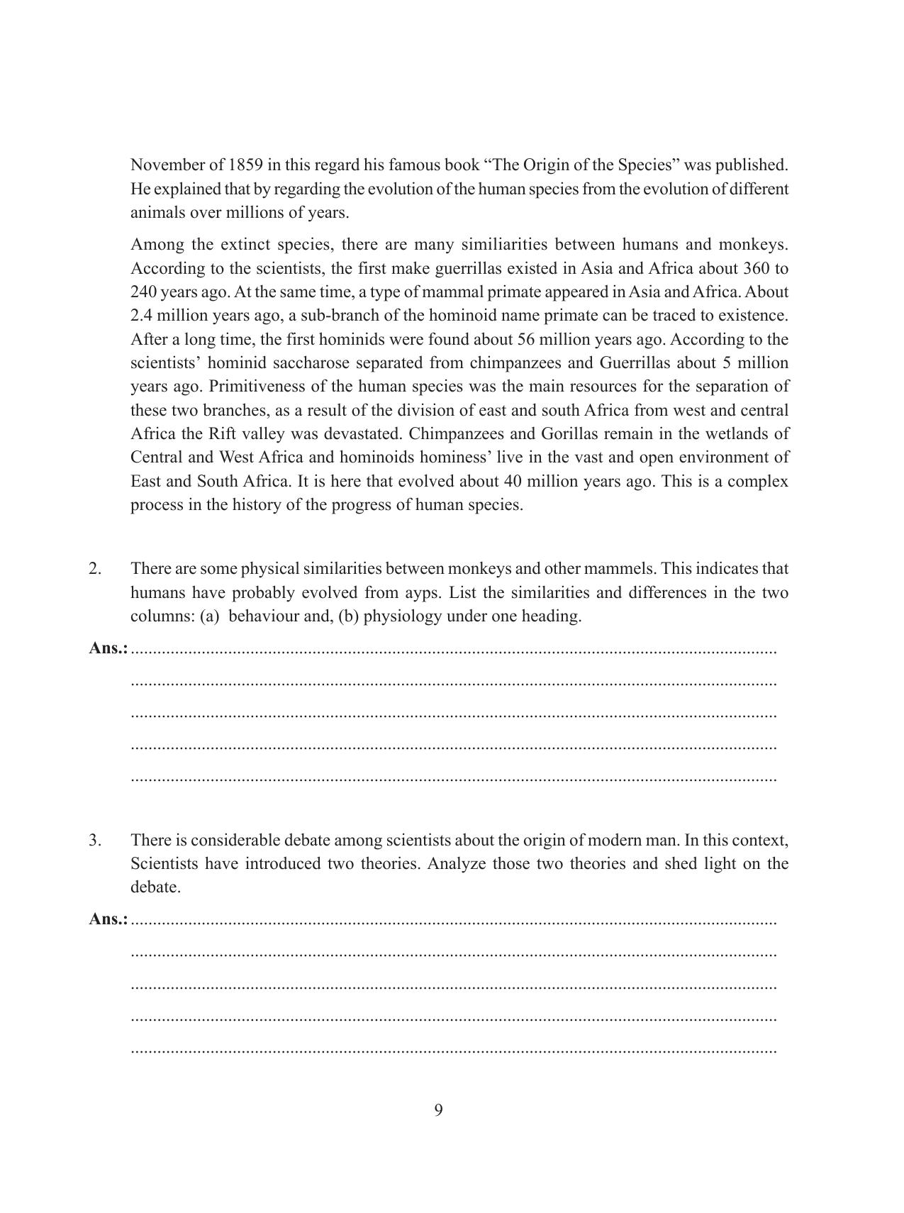 Tripura Board Class 11 History English Version Workbooks - Page 9