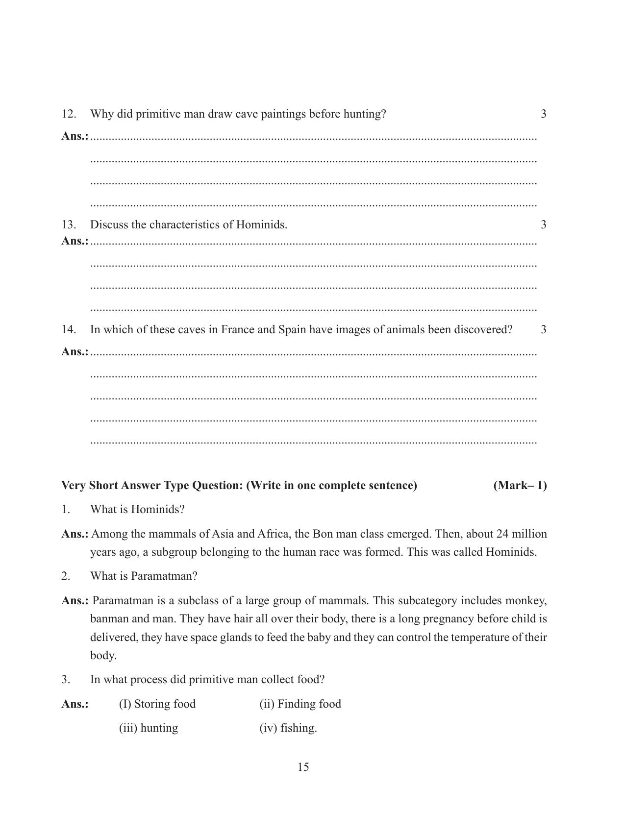 Tripura Board Class 11 History English Version Workbooks - Page 15